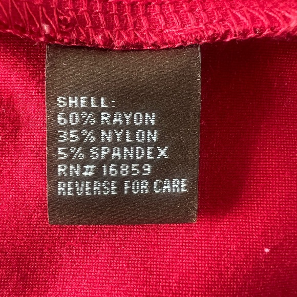 J. McLaughlin Dark Red Bell Sleeve Rayon Dress M - Picture 4 of 5